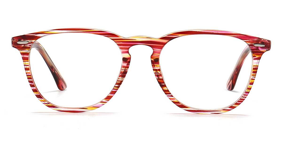 Red Stripe Dylan - Oval Glasses