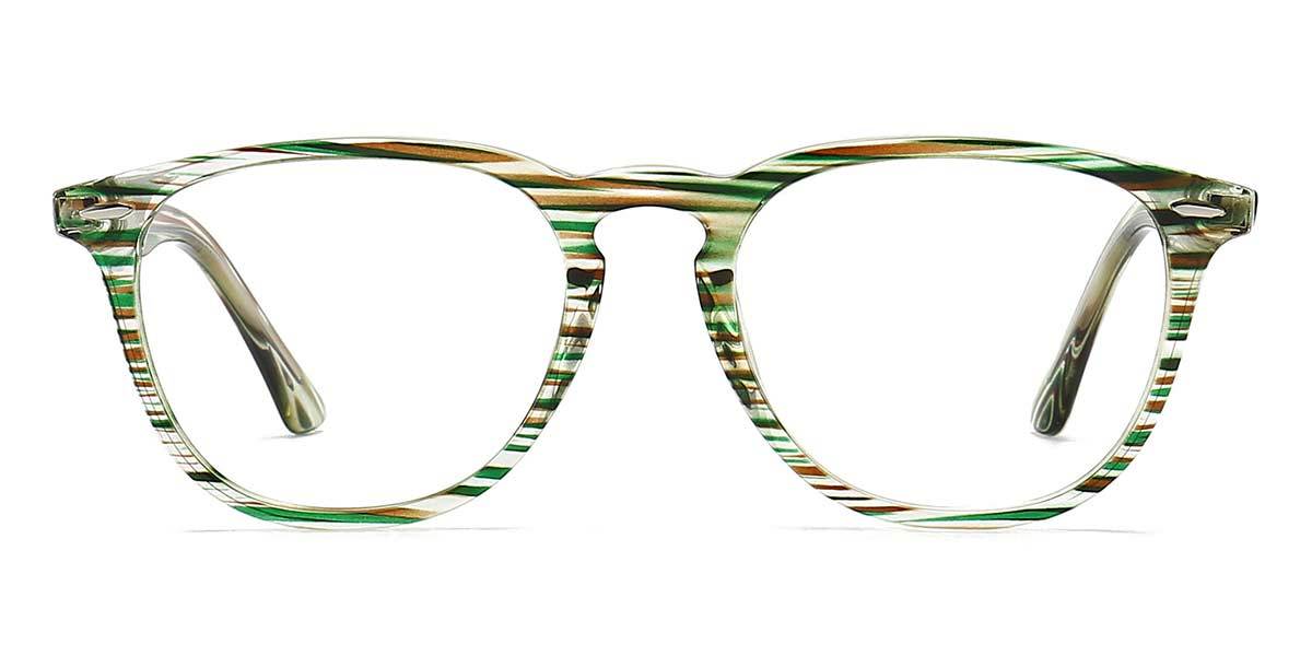 Green Stripe Dylan - Oval Glasses