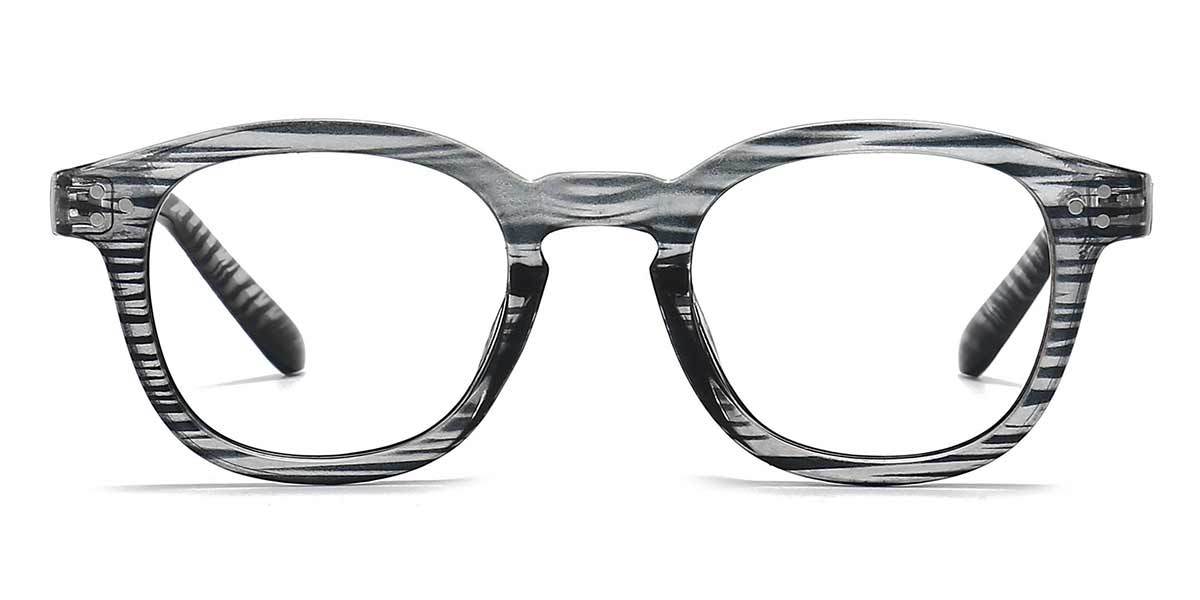 Grey Woodgrain Snow - Oval Glasses