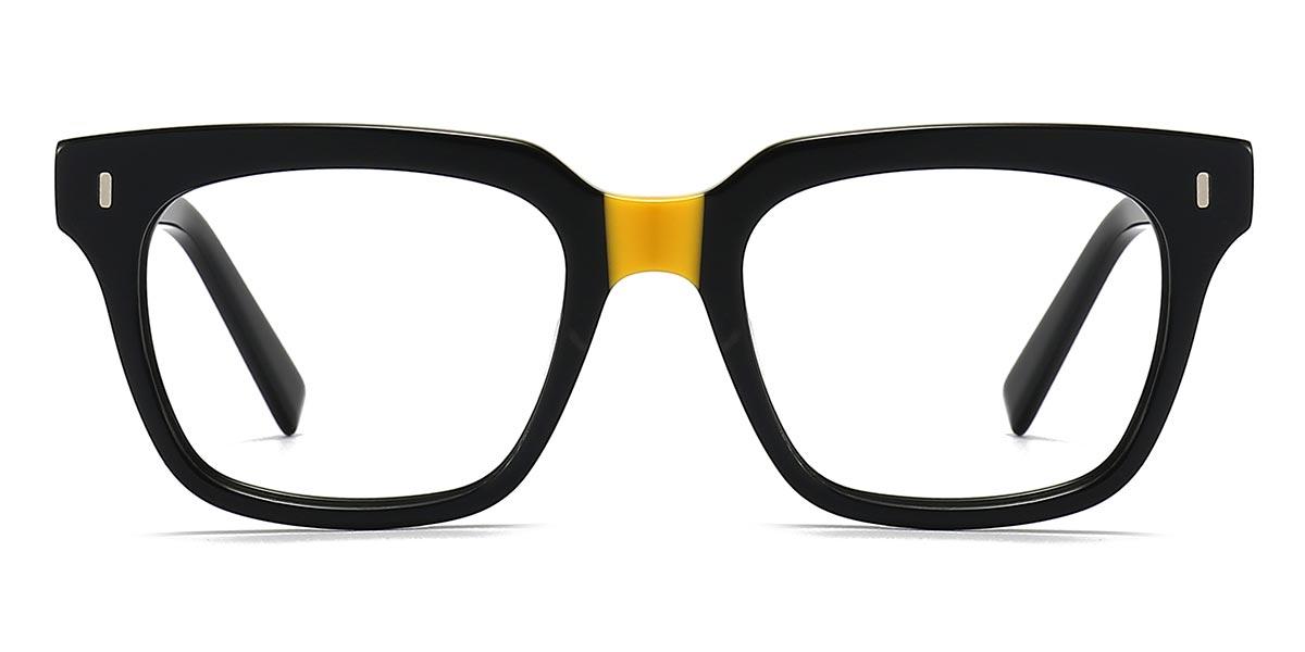 Black Gold Brown Mabry - Square Glasses