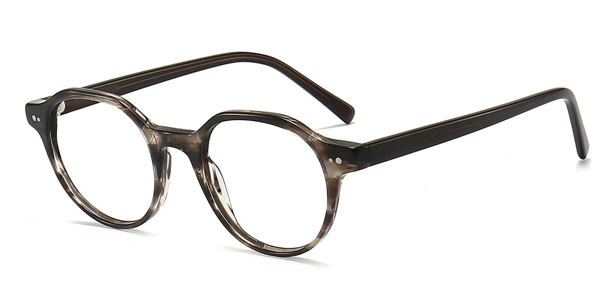 Grey Tortoiseshell - Round Glasses - Amarantha