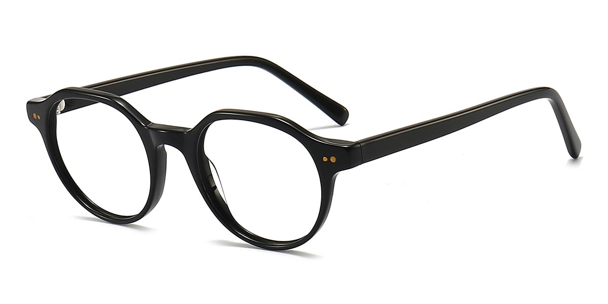 Black - Round Glasses - Amarantha