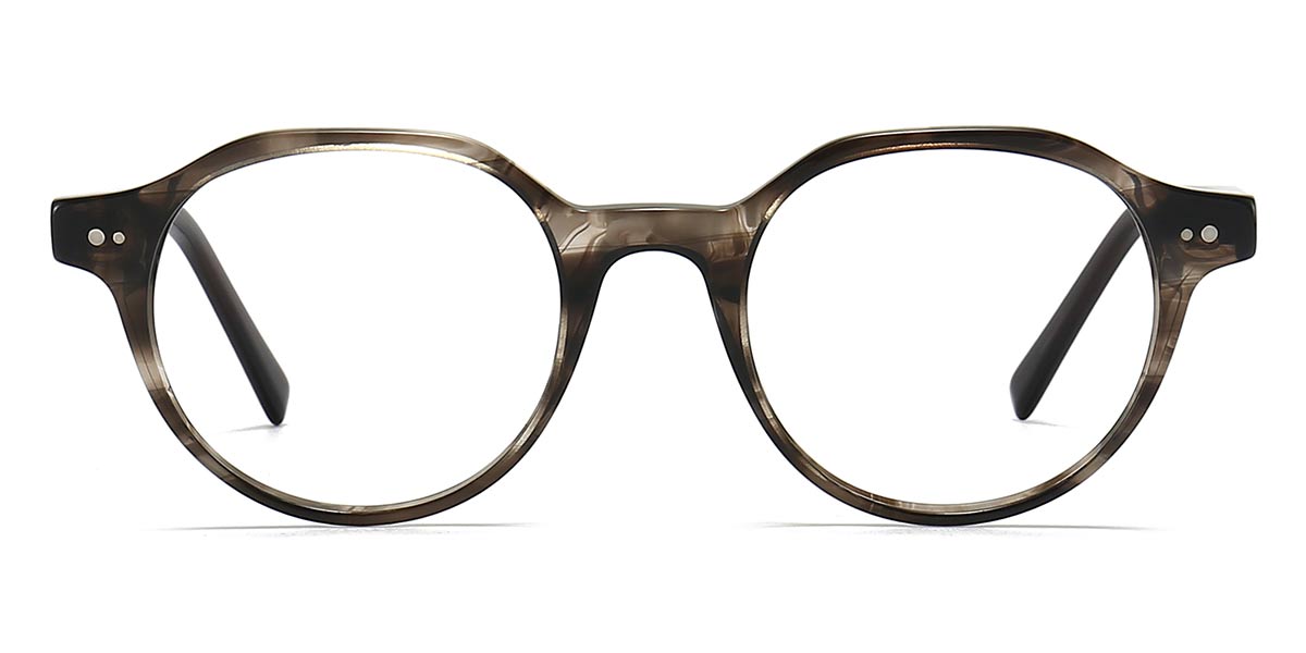 Grey Tortoiseshell - Round Glasses - Amarantha
