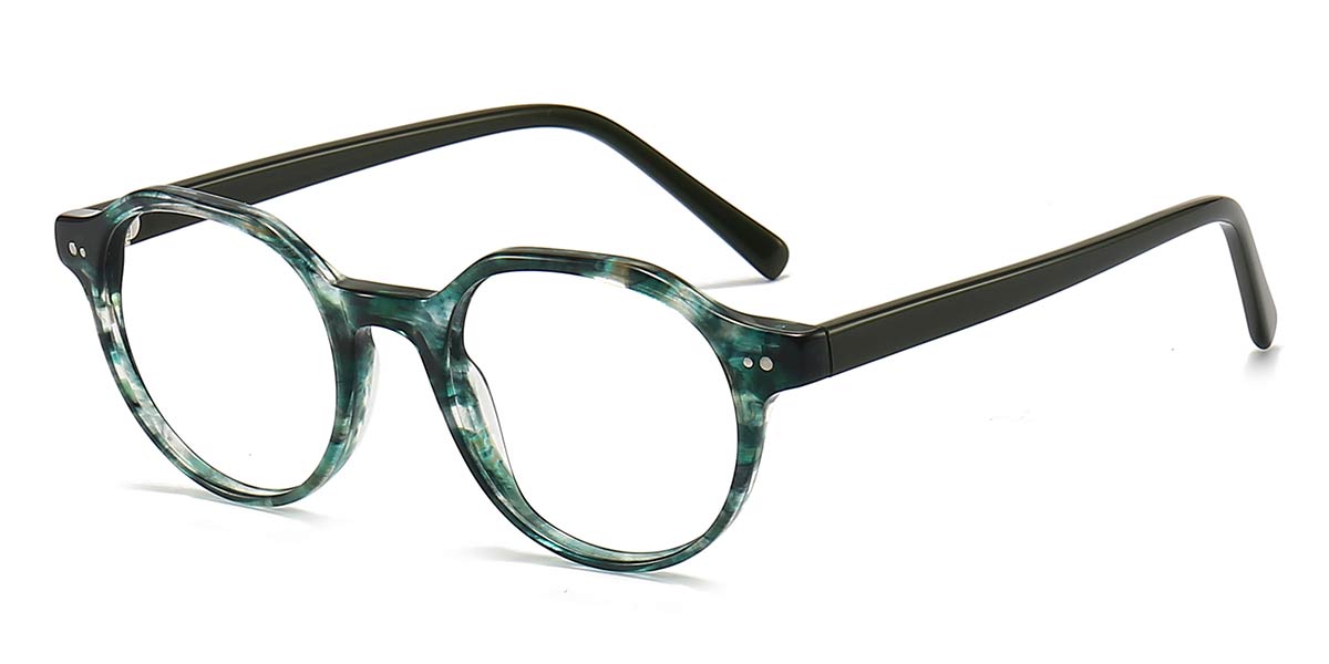 Blue Tortoiseshell - Round Glasses - Amarantha