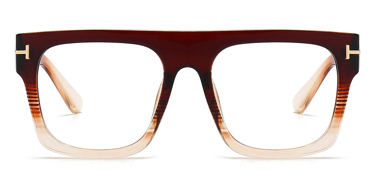 Gradient Brown - Square Glasses - Asteria