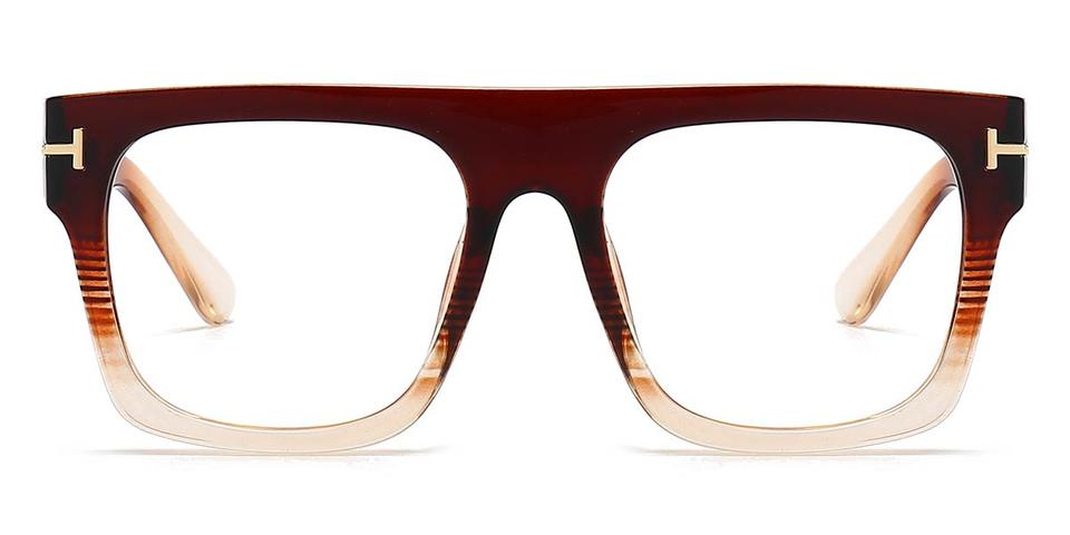 Gradient Brown Asteria - Square Glasses