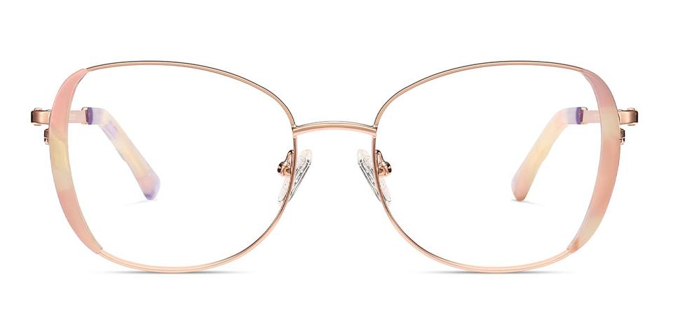 Iridescent Pink Mirja - Oval Glasses
