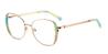 Iridescent Green Mirja - Oval Glasses