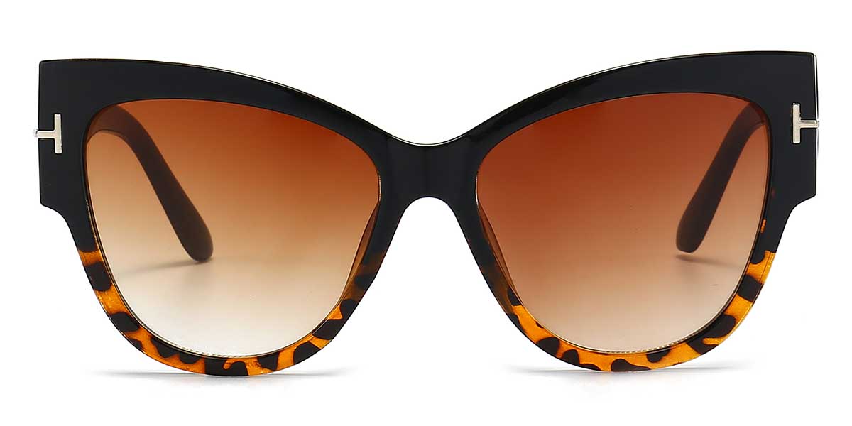 Black Tortoiseshell Gradual Brown Lux - Cat eye Sunglasses