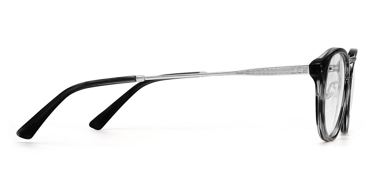 Gray Stripes Birch - Oval Glasses