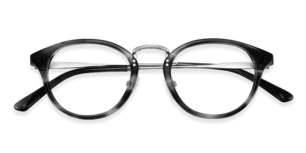 Black Marble - Oval Glasses - Birch