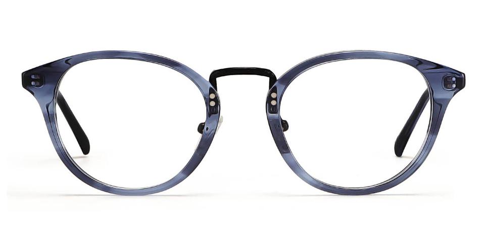 Blue Stripes Birch - Oval Glasses