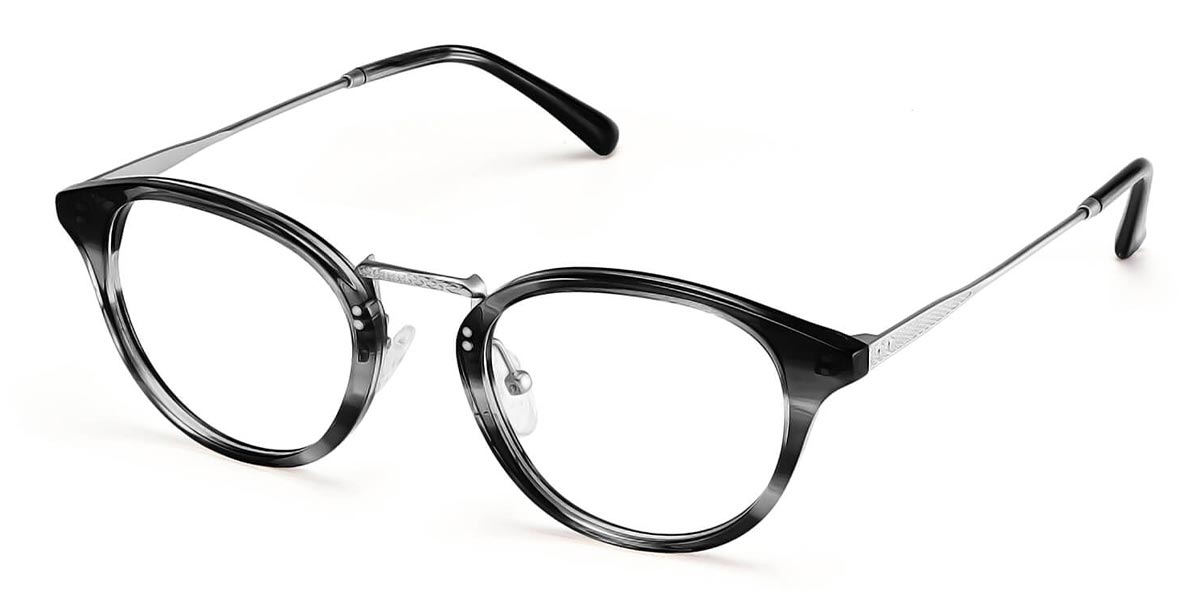 Black Marble - Oval Glasses - Birch