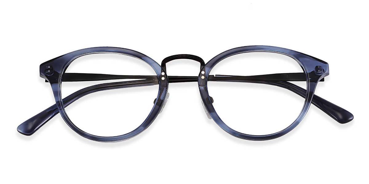 Blue Stripes Birch - Oval Glasses