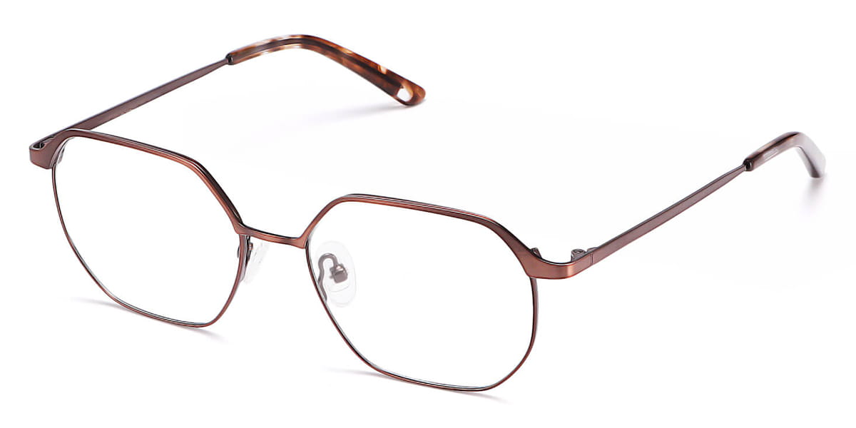 Brown - Square Glasses - Caz