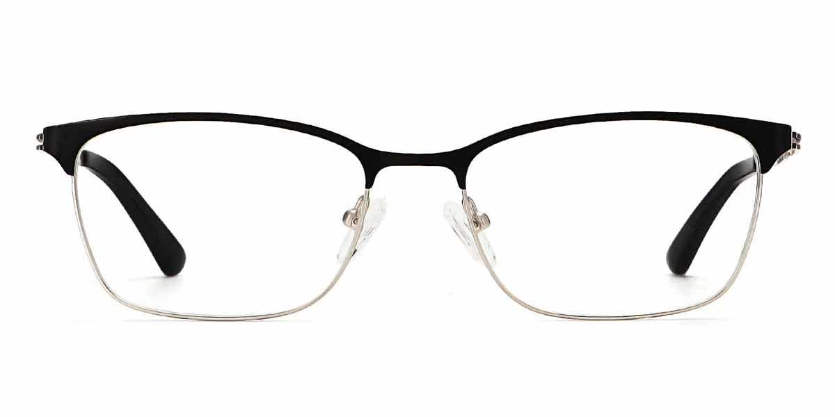 Black Silver Eden - Rectangle Glasses