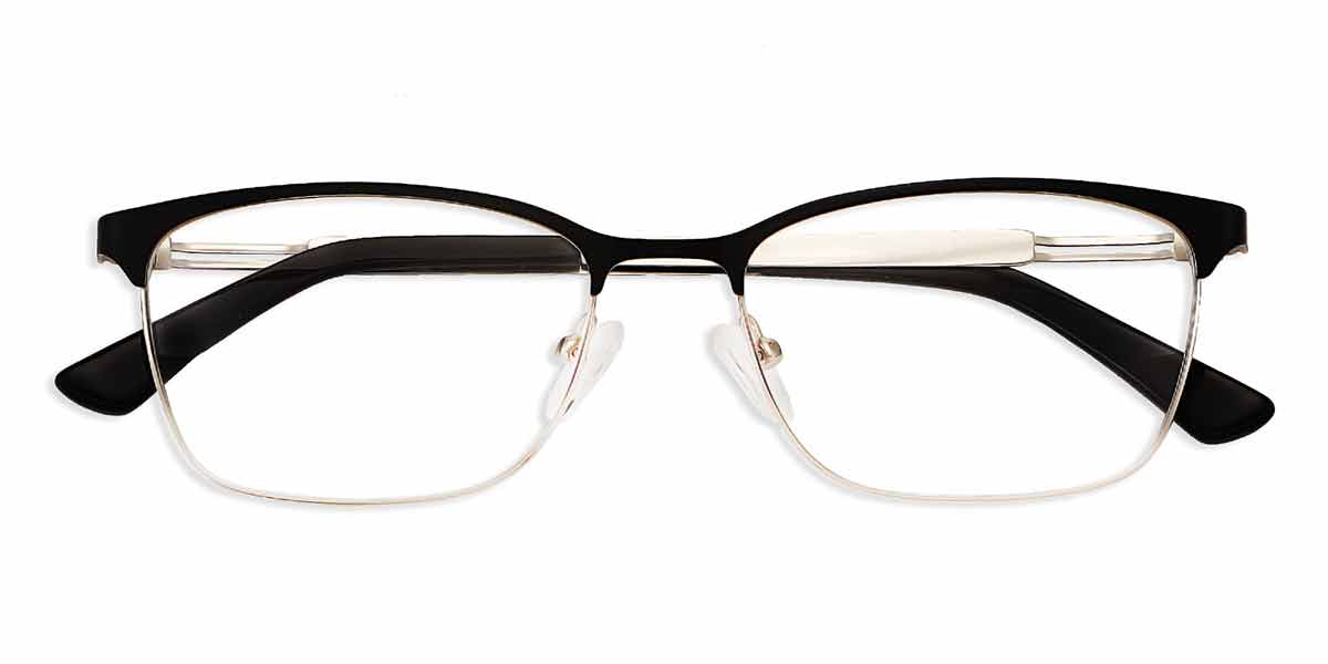 Black Silver - Rectangle Glasses - Eden