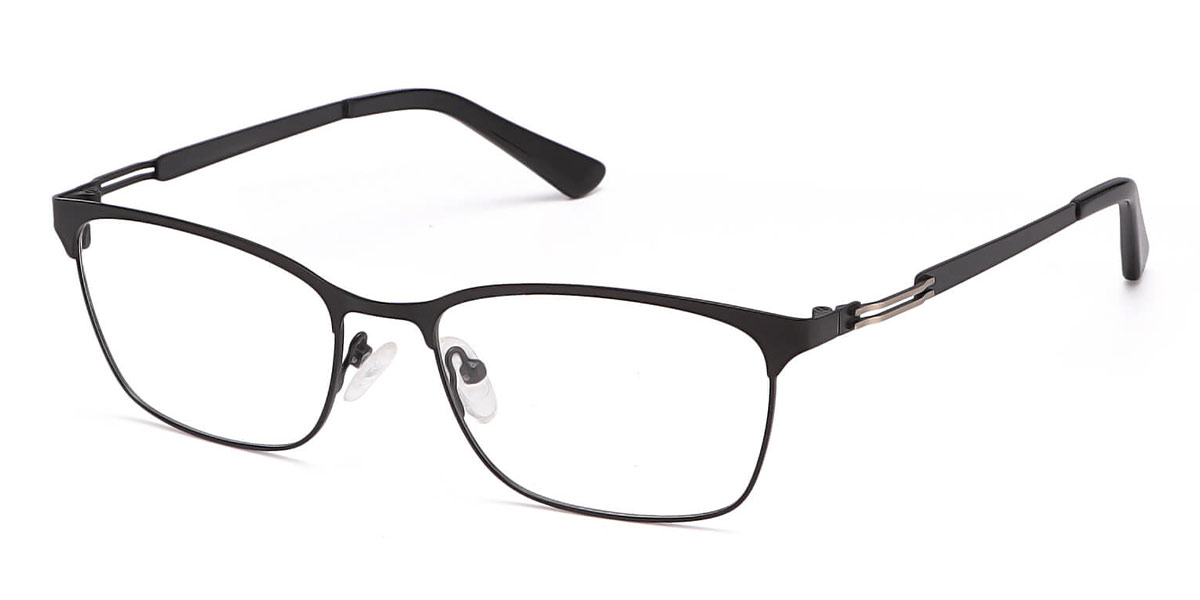 Black - Rectangle Glasses - Eden