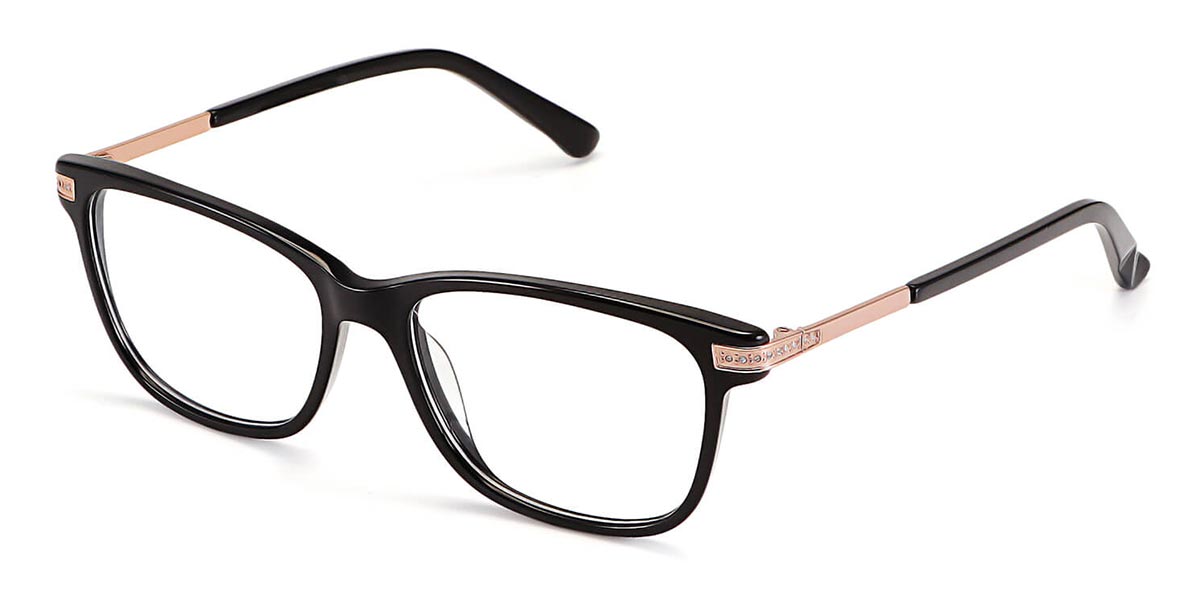 Black - Rectangle Glasses - Faith