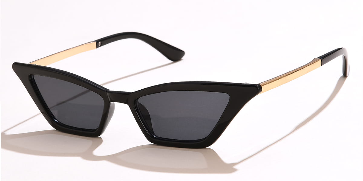 Black Grey - Cat eye Sunglasses - Emilia