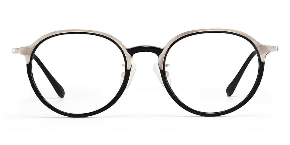 Champagne Gold Black Hayes - Oval Glasses