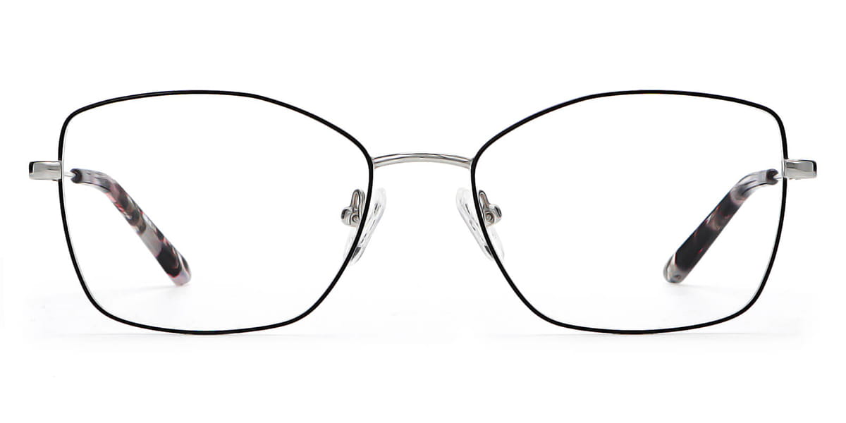 Black Silver Holland - Rectangle Glasses