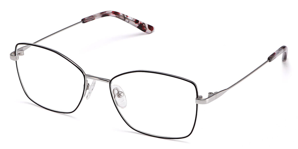 Black Silver - Rectangle Glasses - Holland