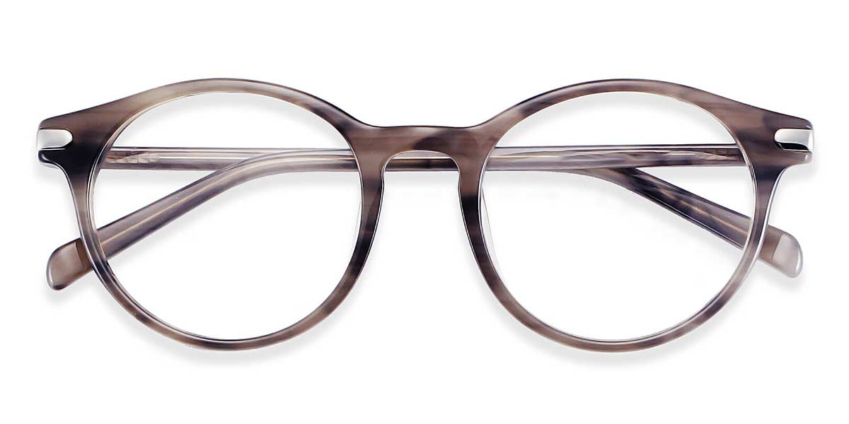 Tortoiseshell Grey - Oval Glasses - Hudson