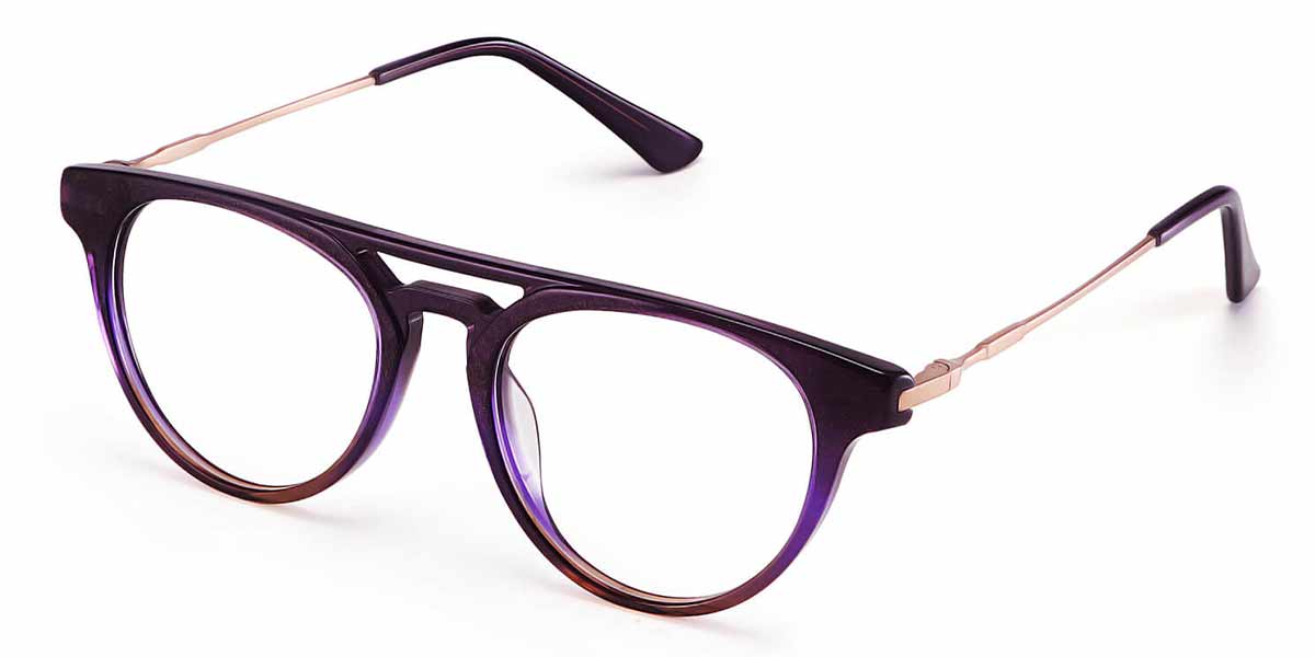 Purple Pink Tortoiseshell Hyatt - Aviator Glasses