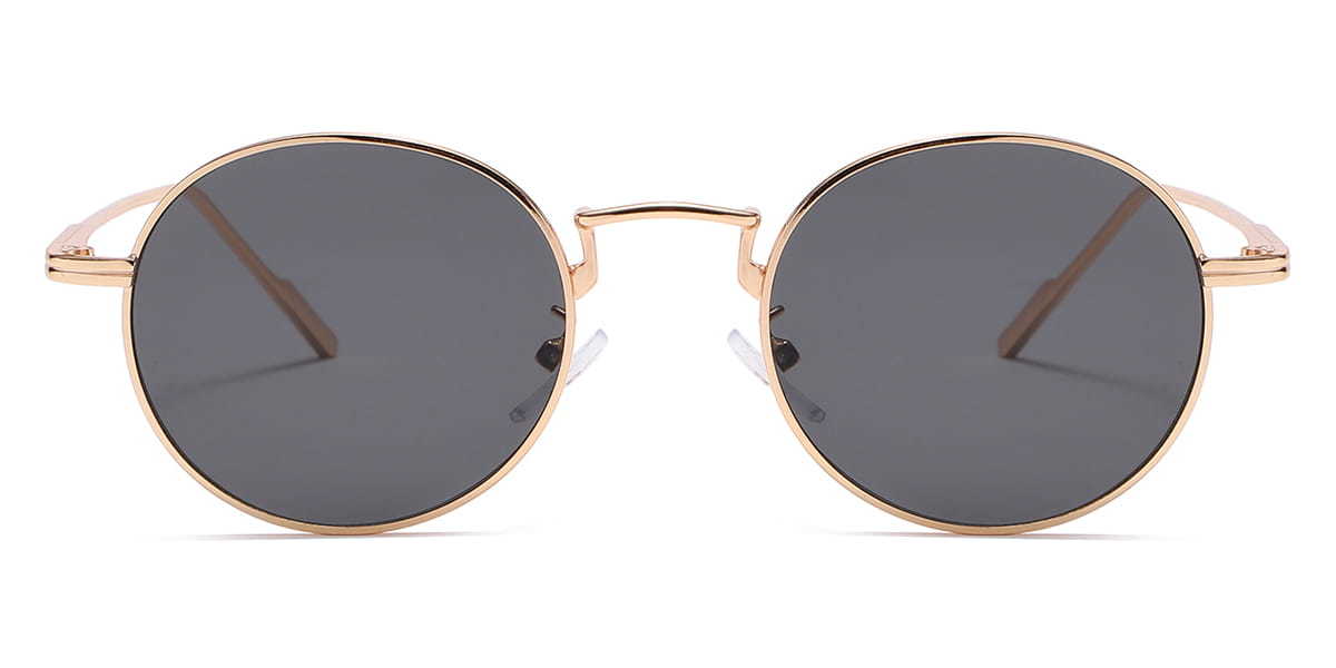 Gold Grey Muhammad - Round Sunglasses