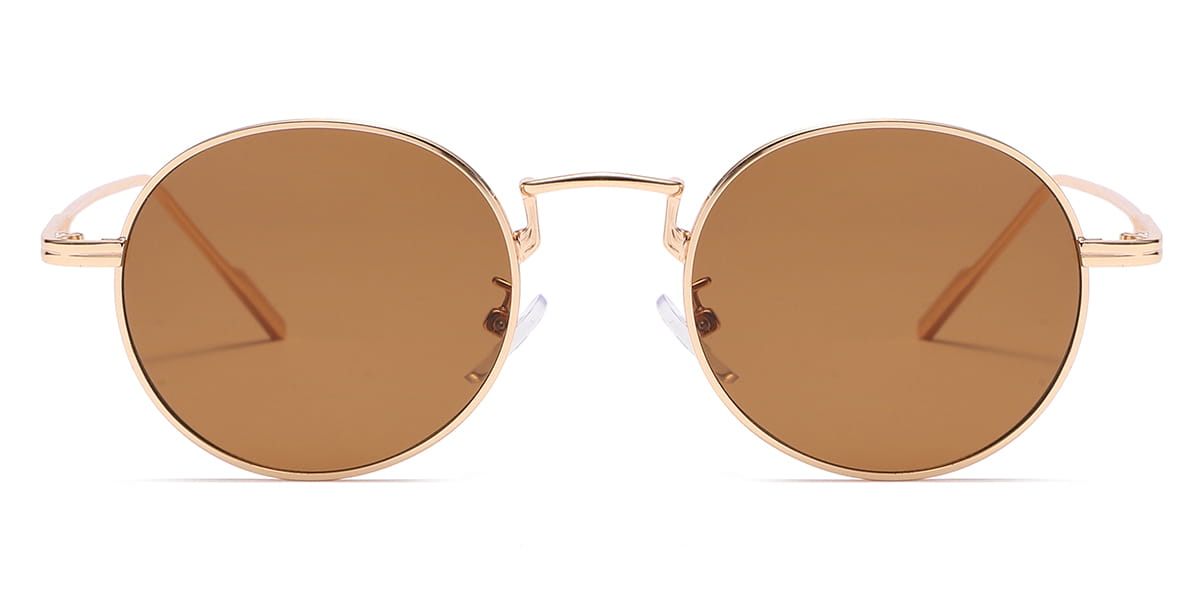 Gold Brown Muhammad - Round Sunglasses