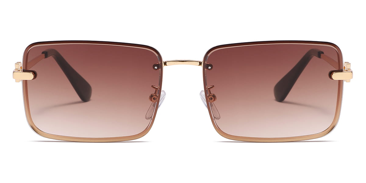 Gradient Brown - Rectangle Sunglasses - Grace