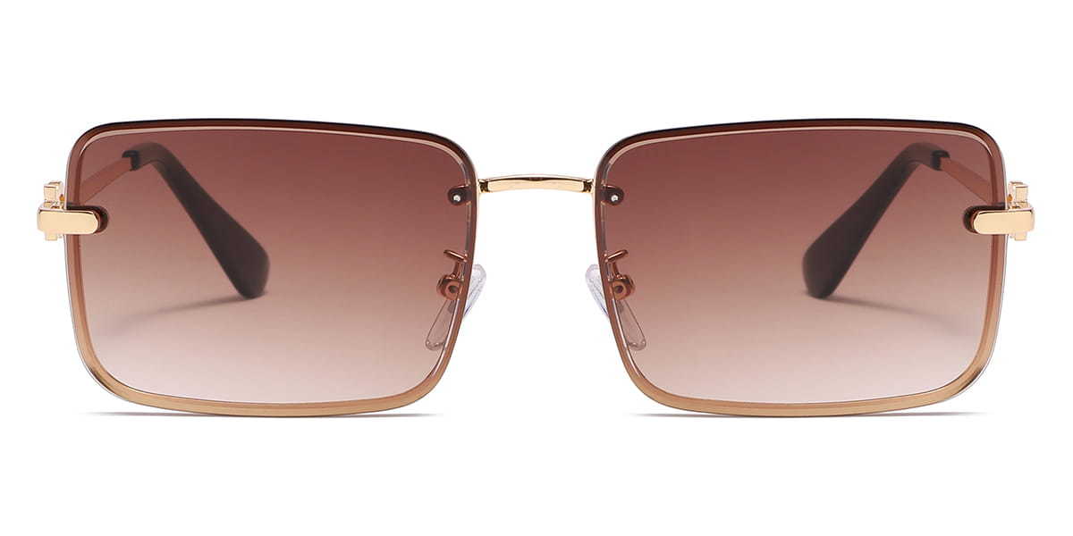 Gradient Brown Grace - Rectangle Sunglasses