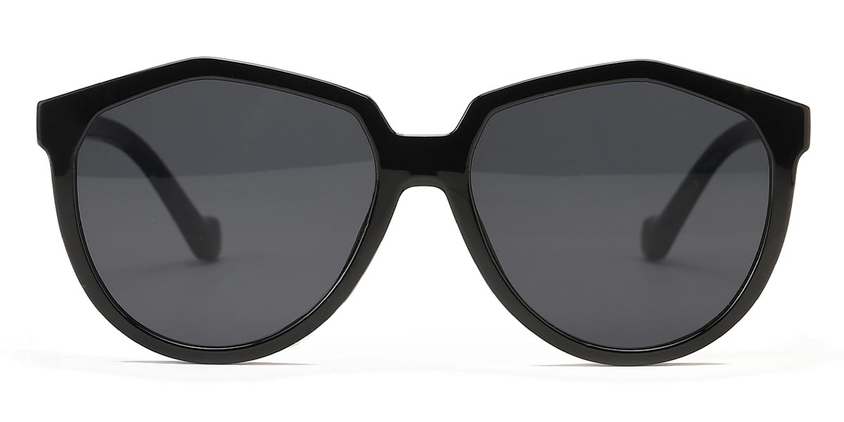 Black Grey - Oval Sunglasses - Eliana