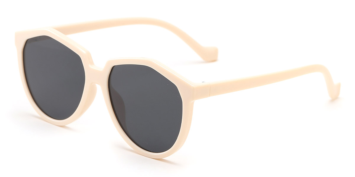 Beige Grey - Oval Sunglasses - Eliana