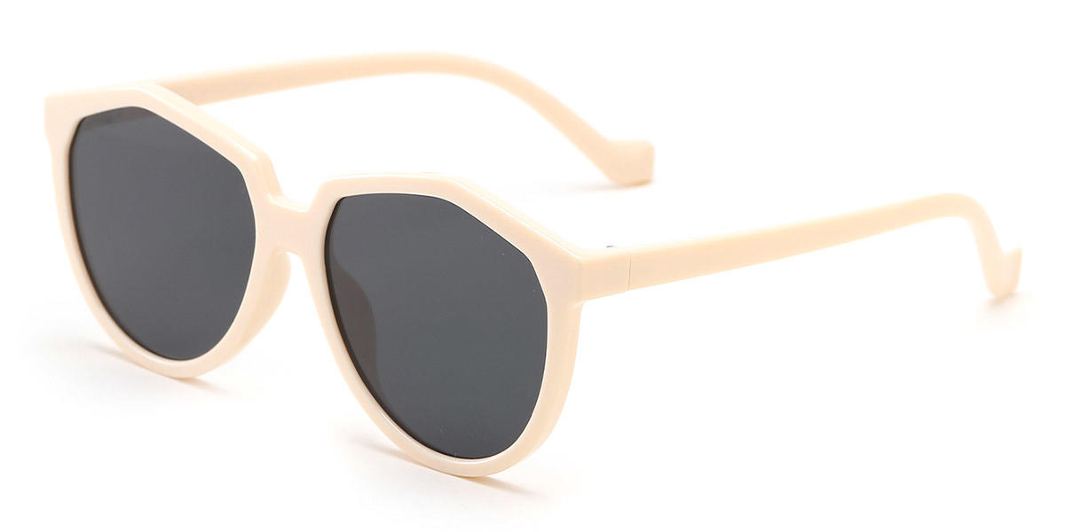 Beige Grey Eliana - Oval Sunglasses