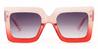Pink Red Gradient Grey Eleanor - Square Sunglasses