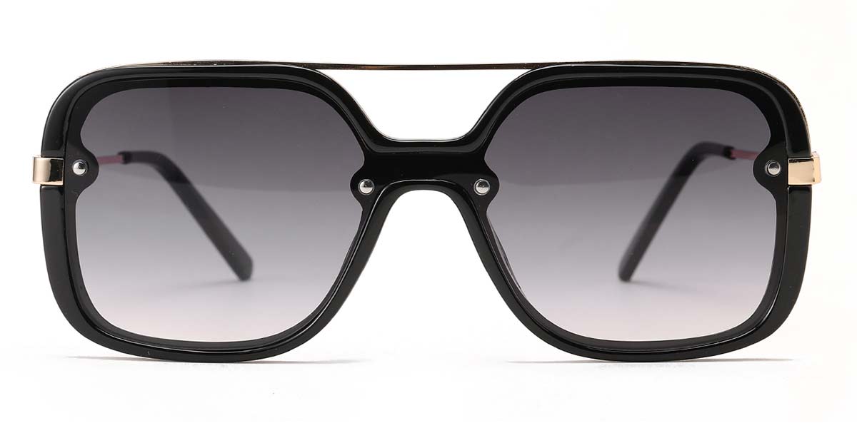 Black Grey - Aviator Sunglasses - Violet