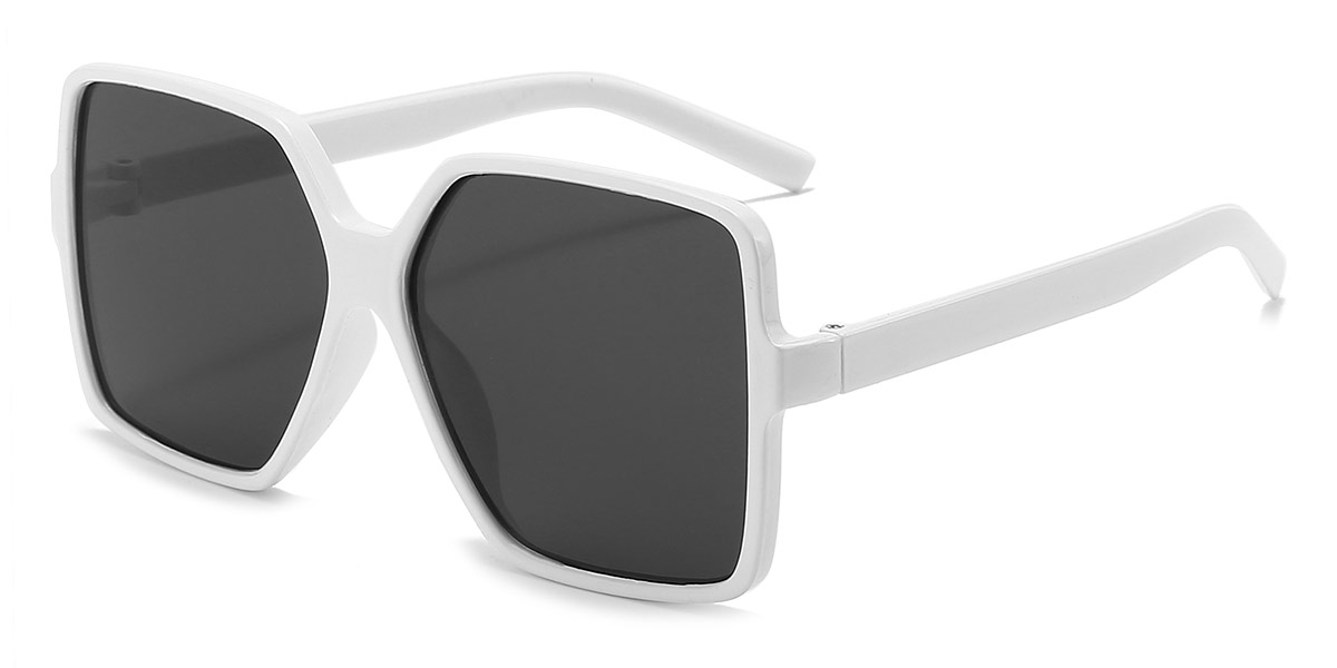 White Grey Io - Square Sunglasses