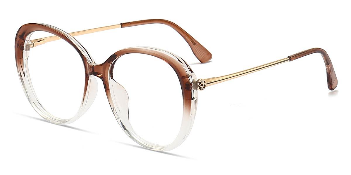 Gradient Brown Kiaria - Oval Glasses