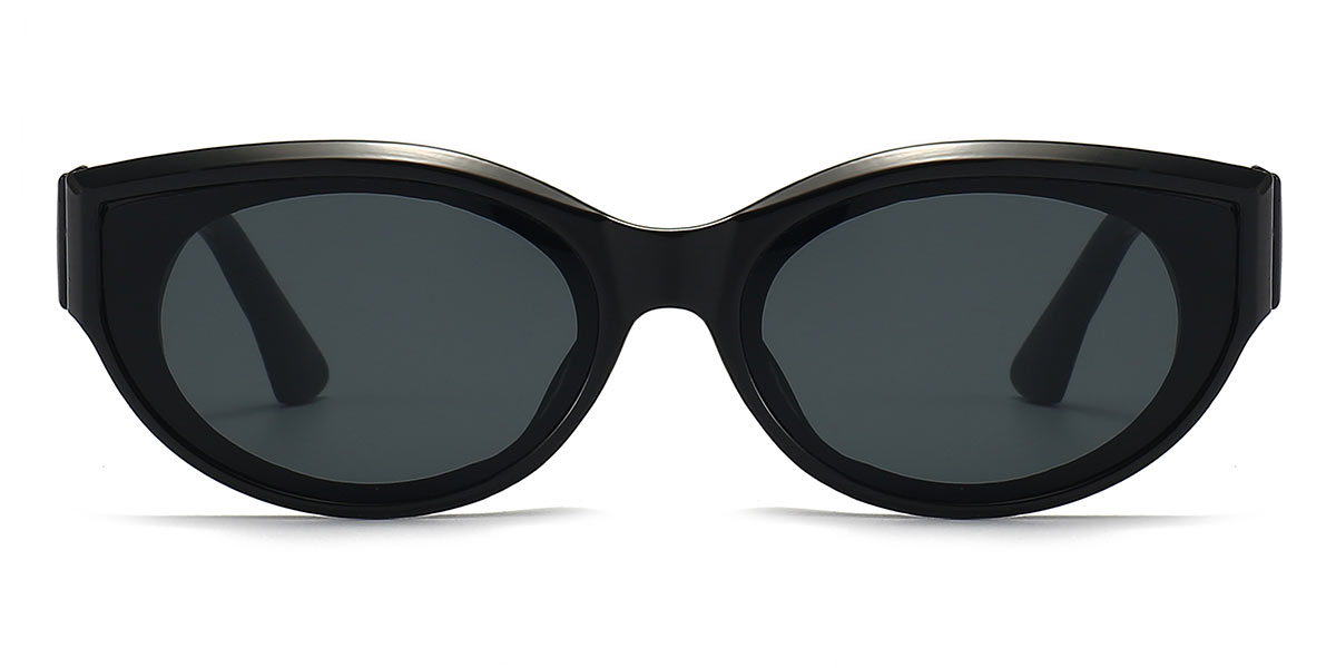 Black Grey Millie - Oval Sunglasses