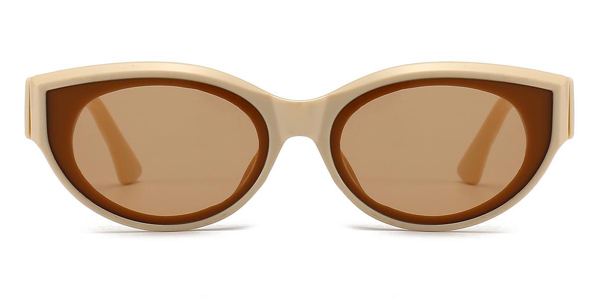 Beige Brown Millie - Oval Sunglasses