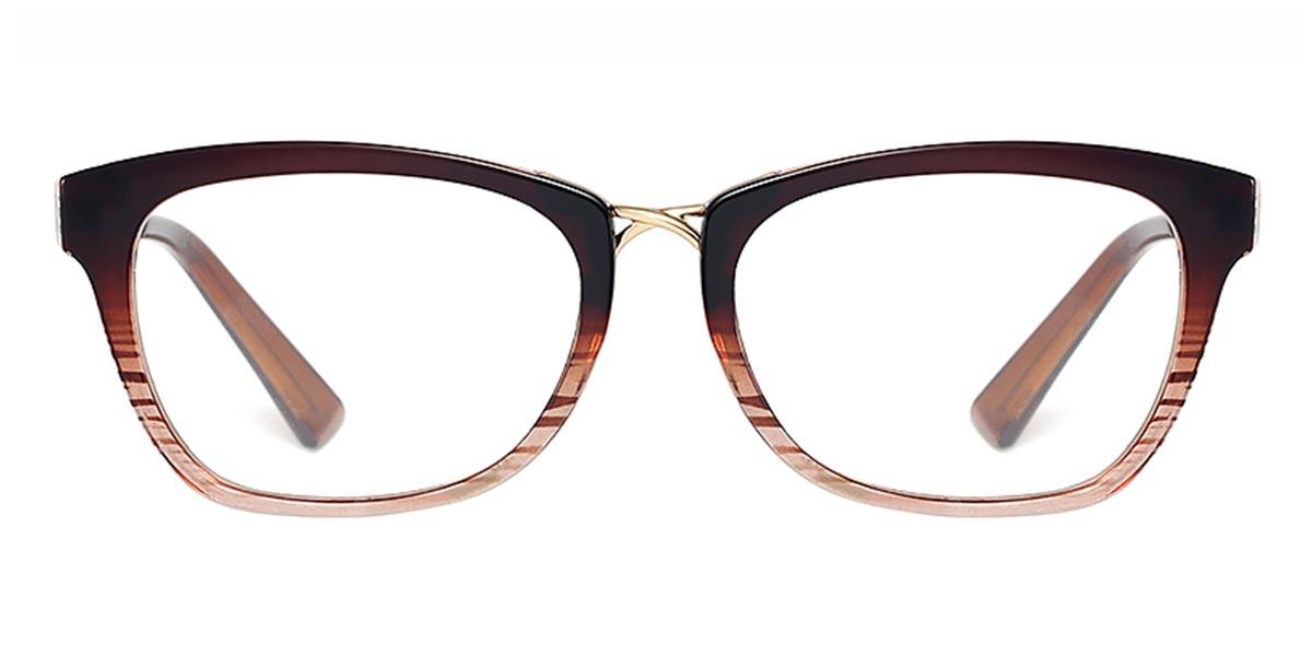 Brown Khaki Juniper - Rectangle Glasses