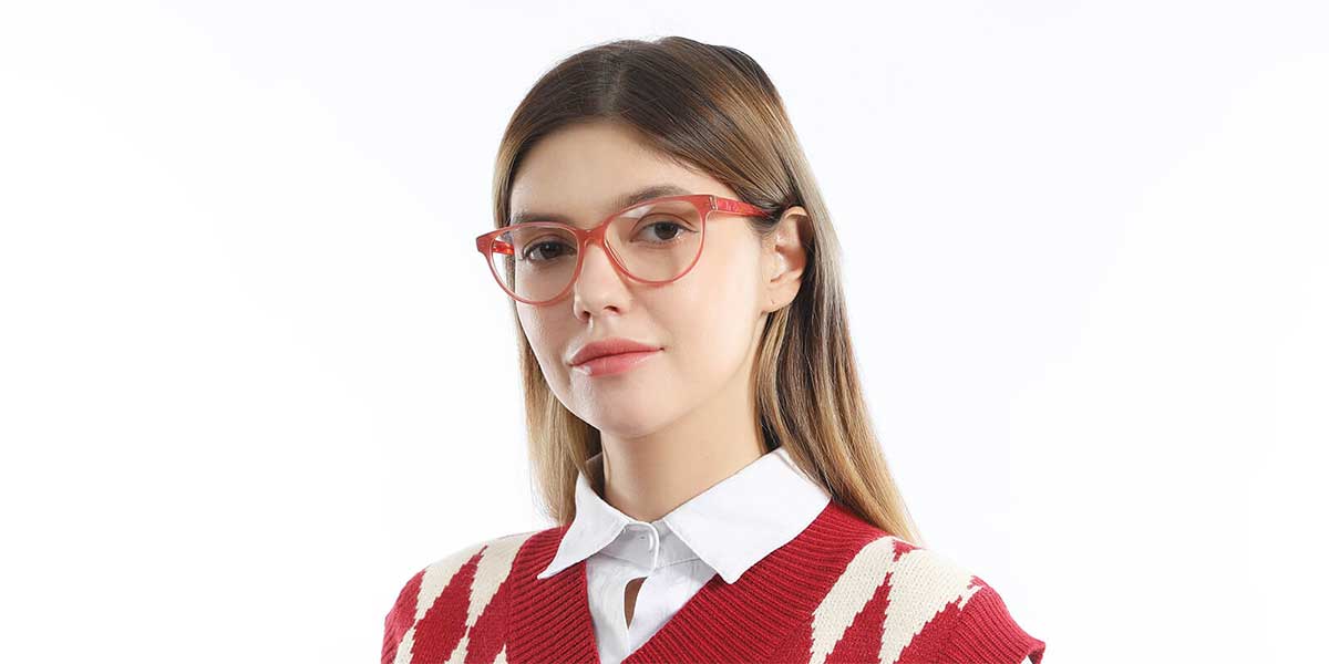 Red Lindsay - Cat eye Glasses