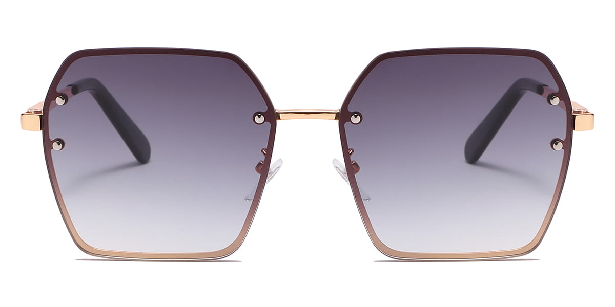 Gradient Grey - Square Sunglasses - Lincoln