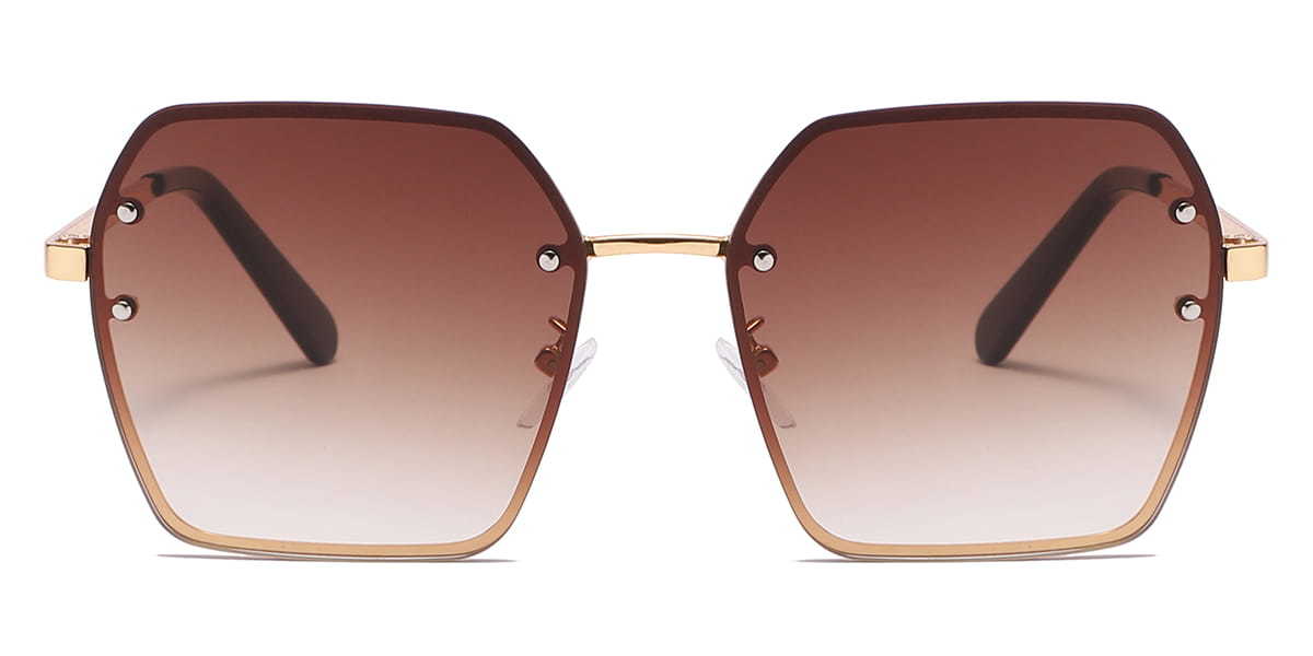 Gradient Brown Lincoln - Square Sunglasses
