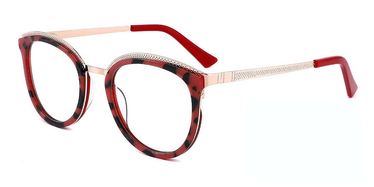 Red Tortoiseshell - Oval Glasses - Mischa