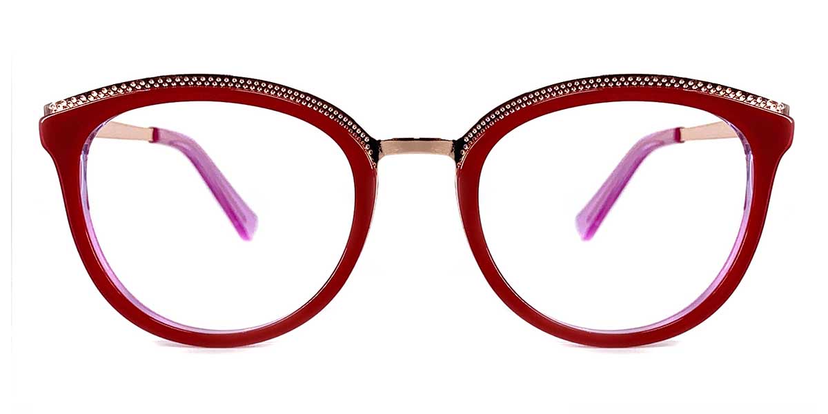 Red - Oval Glasses - Mischa