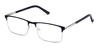 Silver Navy Blue Spectrum - Rectangle Glasses