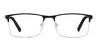 Silver Navy Blue Spectrum - Rectangle Glasses